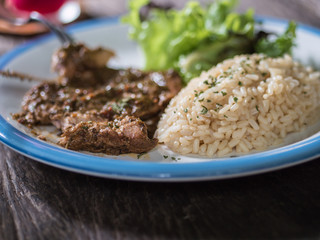 Roast pork with rice