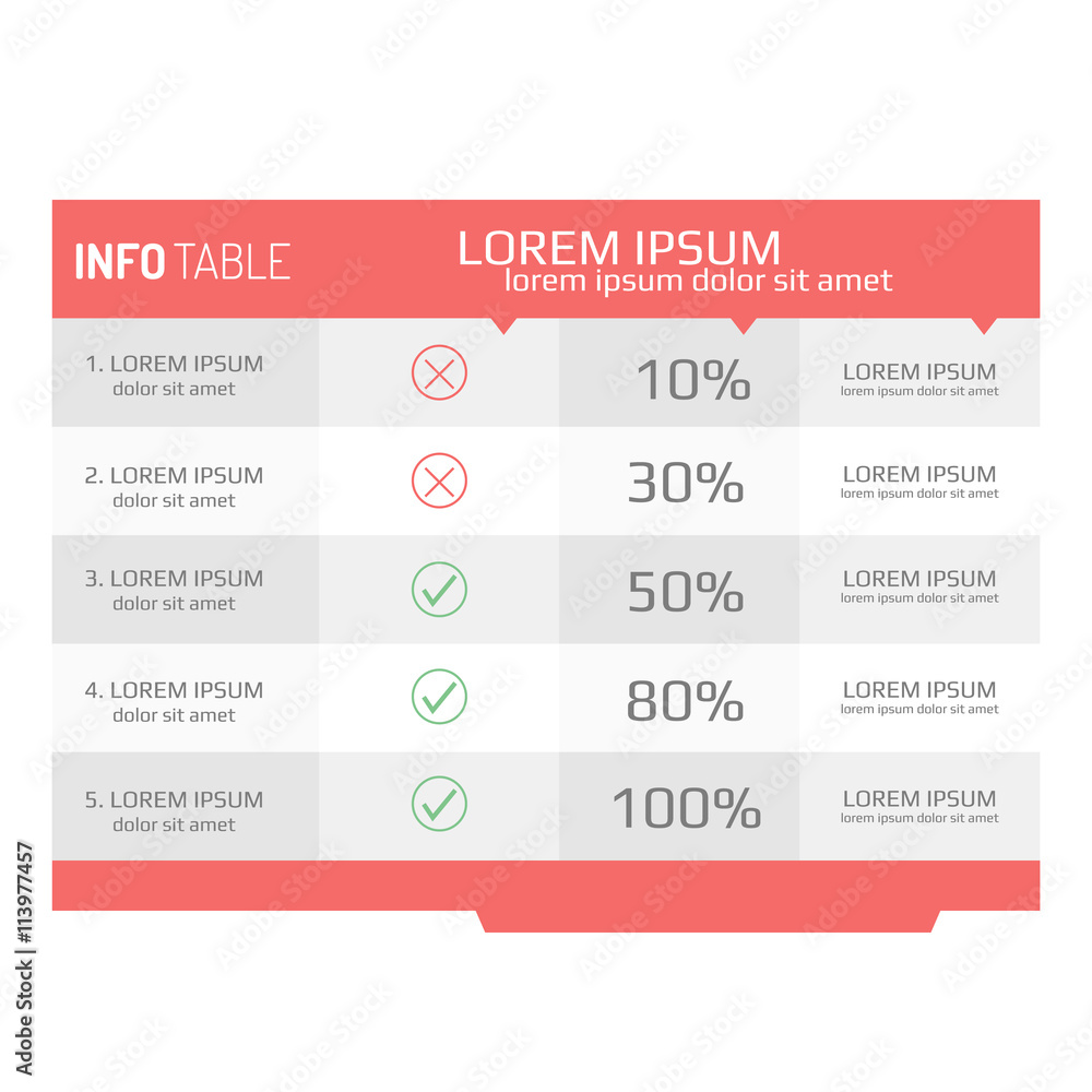 Canvas Prints Infographics template, options, steps, rows, column, graph. Infographics table background