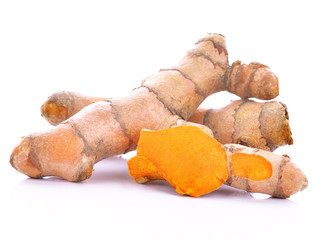 turmeric on white background
