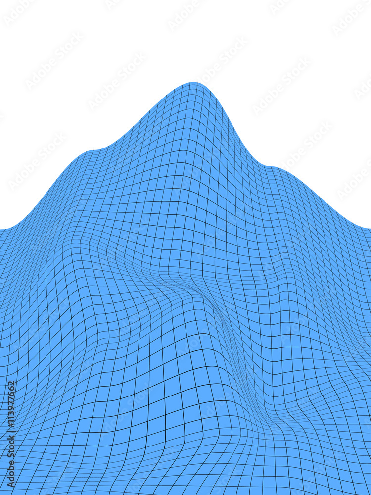 Poster abstract vector landscape background. cyberspace grid. 3d technology.