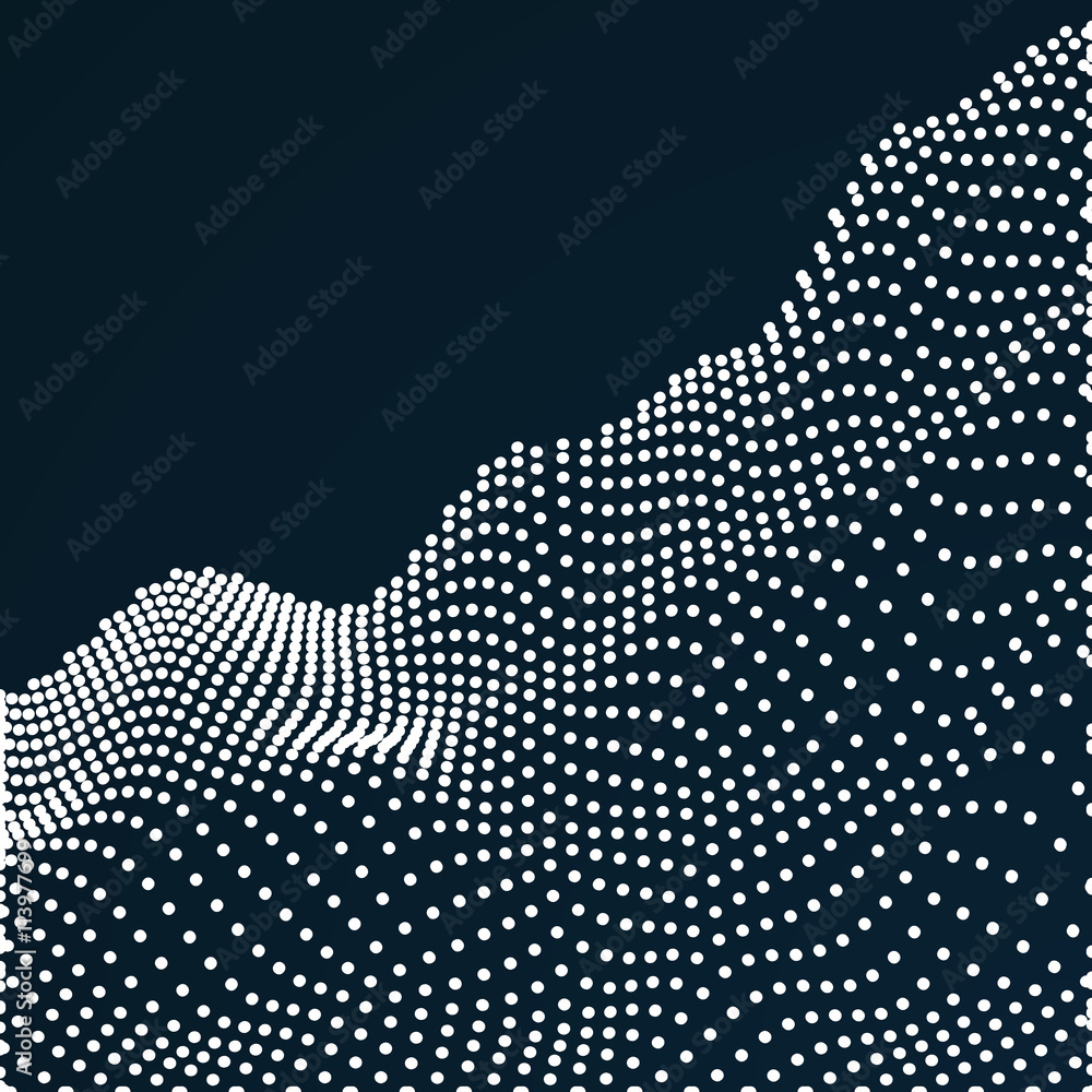 Poster abstract vector landscape background. cyberspace grid. 3d technology.