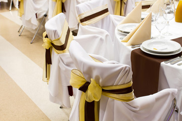 wedding chair with ribbon