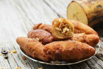 Unnakaya / Kerala Malabar snack made during Ramadan, selective focus