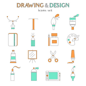 Drawing and design icons