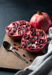 Cutting Pomegranate fruit