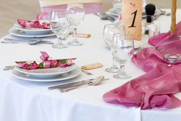 table set for event or wedding