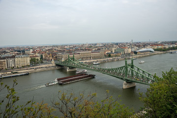 Fototapeta na wymiar Freedom Bridge in Budapest Hungary