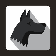 Doberman dog icon, flat style