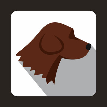 Beagle dog icon, flat style