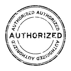 Grunge black authorized rubber stamp