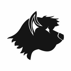Terrier dog icon, simple style