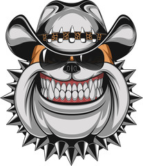 Bulldog in a cowboy hat