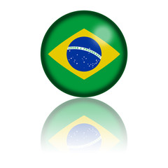 Brazil Flag Sphere 3D Rendering