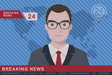 Anchorman flat vector illustration
