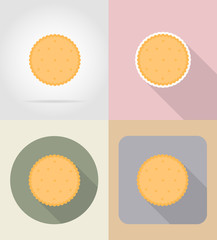cookie biscuit food and objects flat icons vector illustration