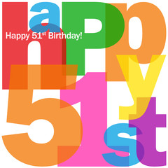 HAPPY 51st BIRTHDAY Vector Card