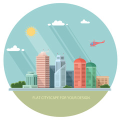 Obraz premium landscape - summer cityscape illustration . city design, a metro