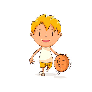 Kid playing basketball