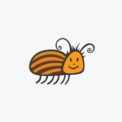 Funny Colorado potato beetle. Flat Vector icons for your design