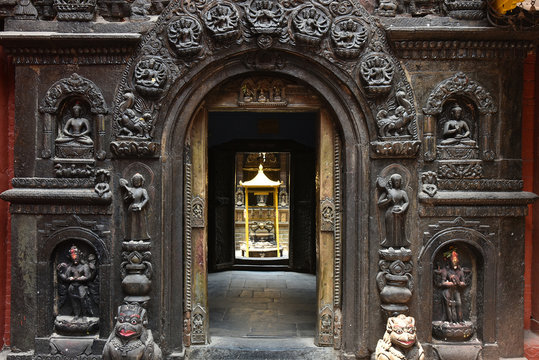 Entrance to the golden temple
Kwa Bahal, Patan, Kathmandu, Nepal