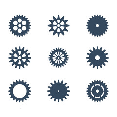 cogwheel vector icon set. Stock illustration