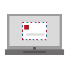 laptop with envelope , vector illustration