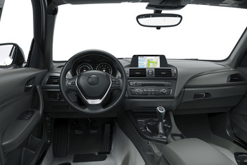 the inside or interior of a modern car