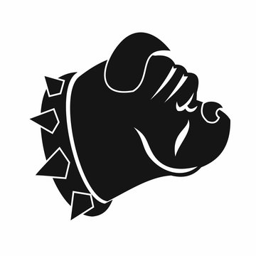 Bulldog dog icon, simple style
