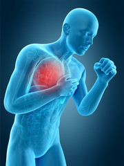 medically accurate 3d illustration of a coughing pose