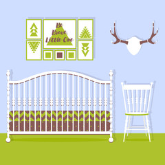 Vector illustration with baby bedroom