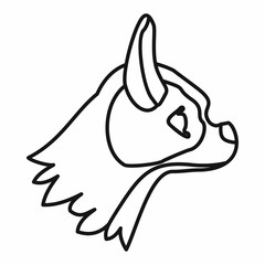 Fototapeta premium Pug dog icon, outline style