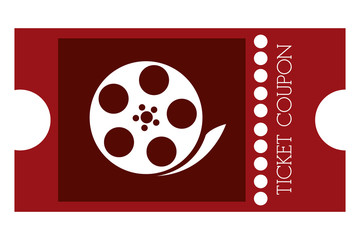 red movie ticket , vector illustration