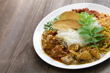 Deurstickers sri lankan rice and curry dish © uckyo
