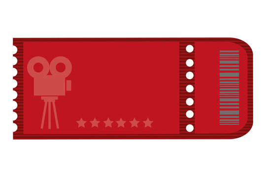red movie ticket , vector illustration