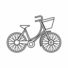 Bike with luggage icon, outline style