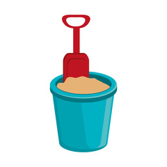 blue beach cup with sand and spoon,vector graphic