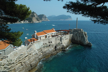 Petrovac town Mediterranean coast in Montenegro