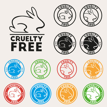 Cruelty free sign icon. Not tested symbol. Round colourful