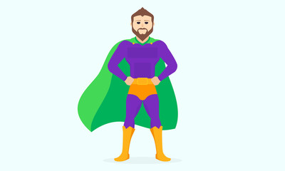 Illustration superman. Vector Superhero