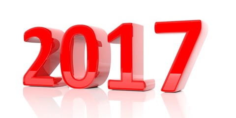 2017 new year. 3d illustration