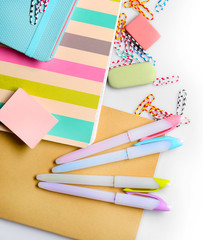 Set of stationery isolated on white