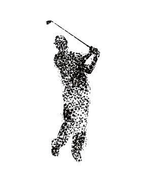 golfer hitting long shot silhouette