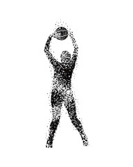 vector basketball players in silhouettes