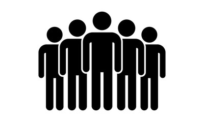 Leader pictogram. Team mans vector icon. Five people.