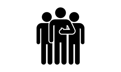 Team pictogram. Mans vector icon. Three persons.