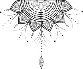 Black and white mandala vector for coloring, mandala in bianco e nero vettoriale da colorare