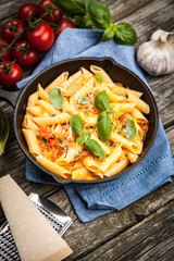 Traditional penne pasta