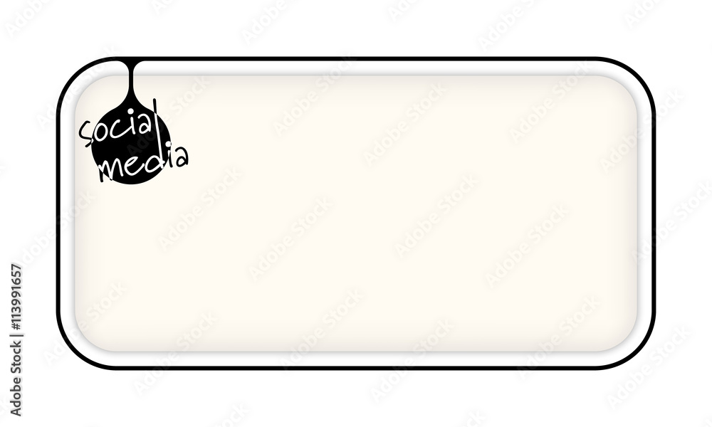 Poster vector simple box to fill your text and the words social media