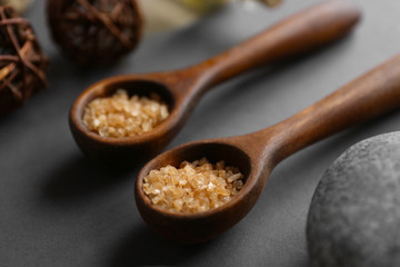 Beautiful spa composition on grey background