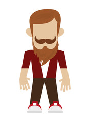 hipster man with mustache